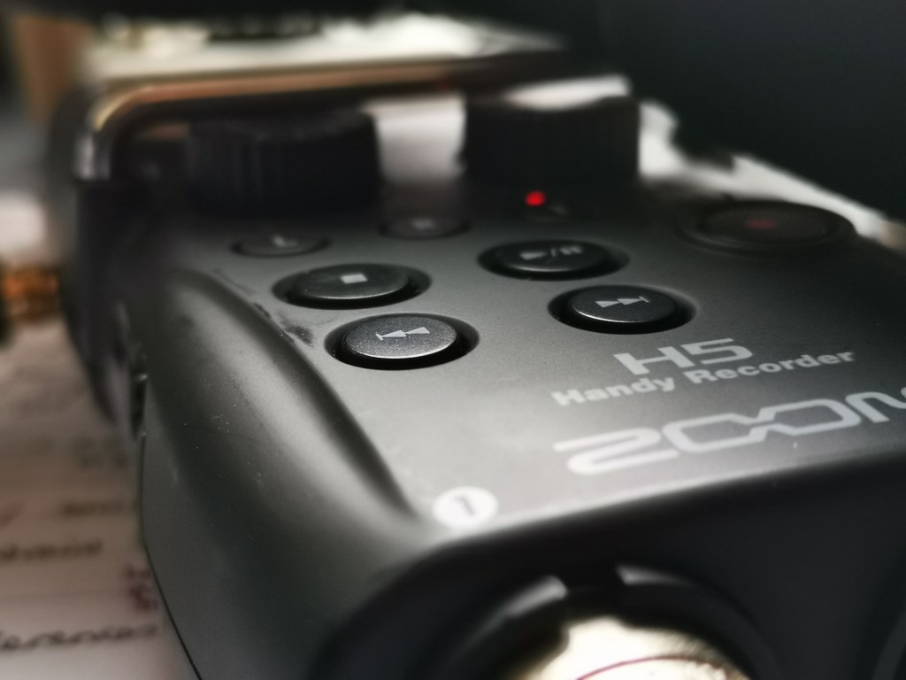 A close up picture of an audio recorder.